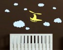 Helicopter Clouds Vinyl Wall Decals Nursery Sticker